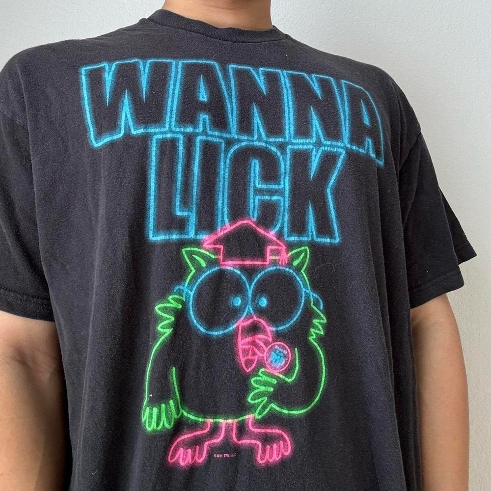 Vintage 2000s Tootsie Pop Graphics Black Tee Shirt Y2K - Picture 4 of 5